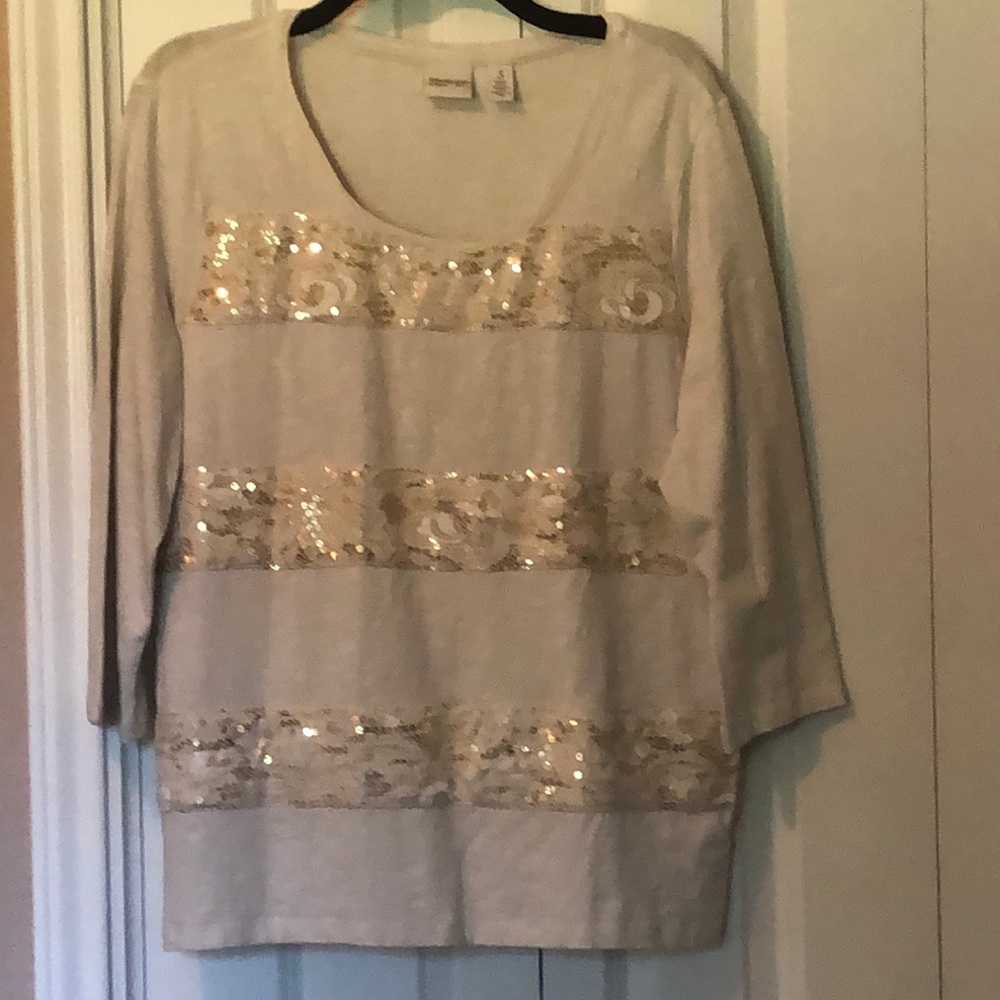 Chico’s Sequined T-shirt Size 3